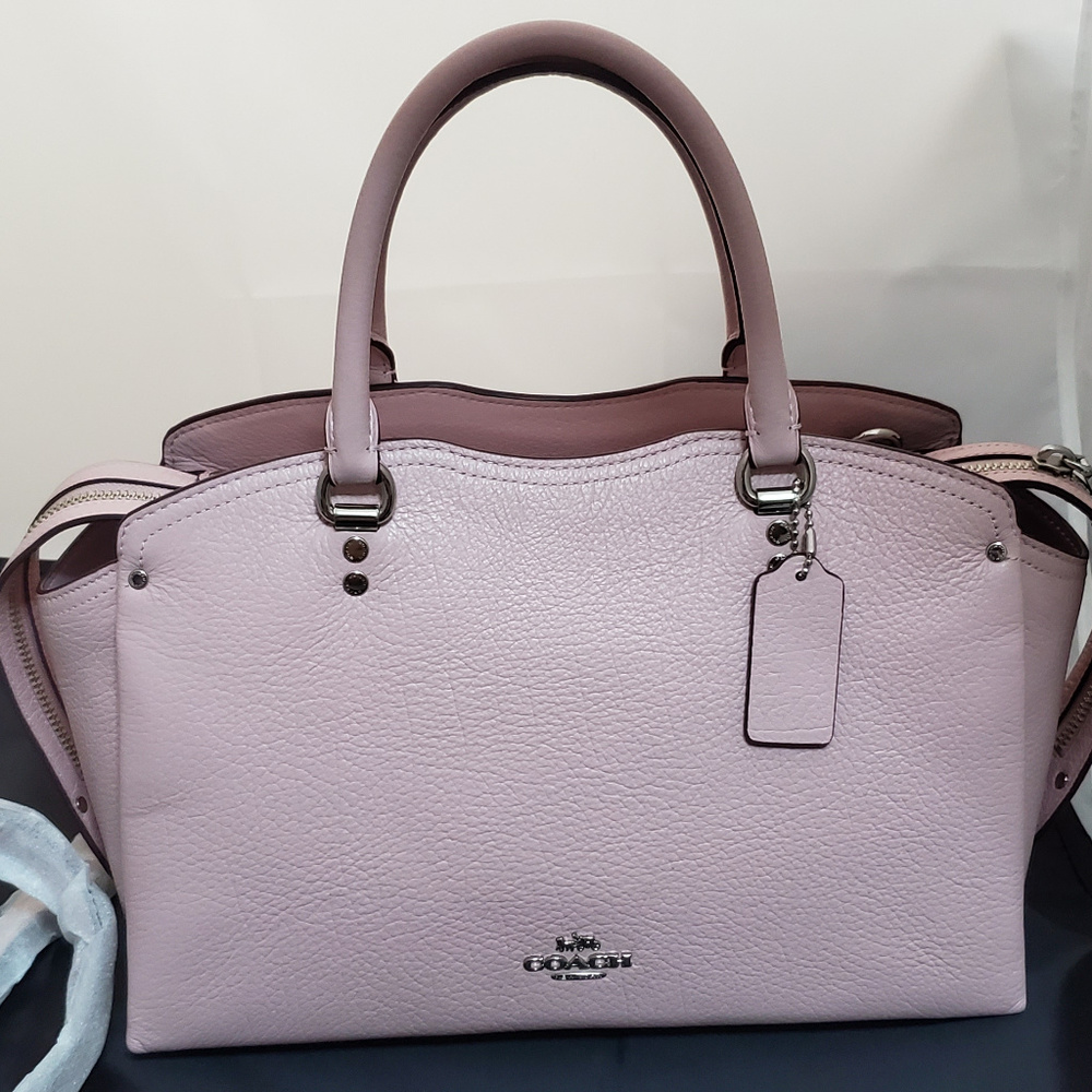 Coach Grain Leather Drew Satchel Pink Blossom